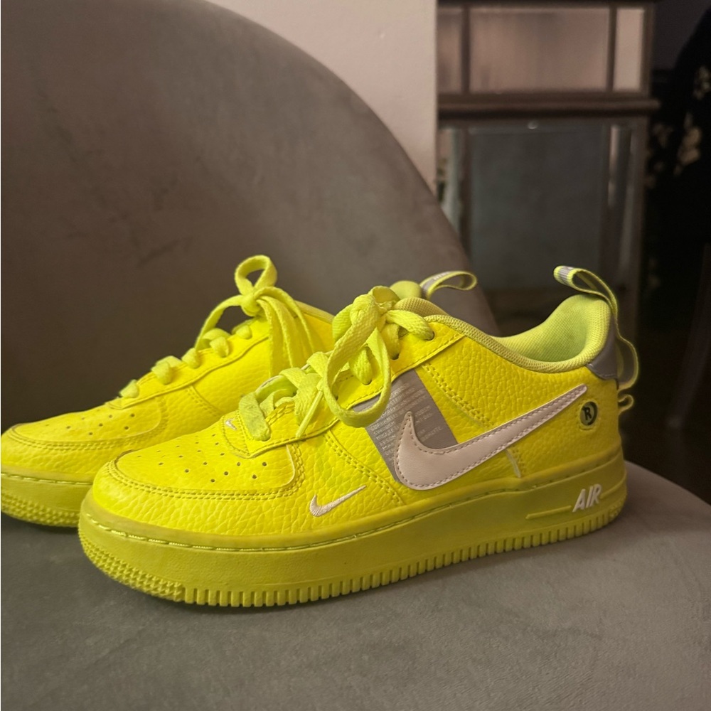 Nike Air Force 1 Volt with White Swoosh